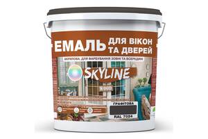 Эмаль акриловая Для Окон и Дверей SkyLine Wood Графитовая RAL 7024 5 л