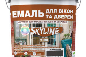 Эмаль акриловая Для Окон и Дверей SkyLine Wood Графитовая RAL 7024 5 л