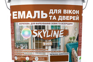 Эмаль акриловая Для Окон и Дверей SkyLine Wood Красно-коричневая RAL 3009 3 л