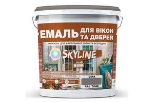 Эмаль акриловая Для Окон и Дверей SkyLine Wood Серая RAL 7046 3 л