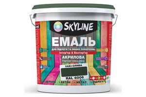 Эмаль для пола и других поверхностей акриловая SkyLine Хаки-олива RAL 6006 5 л