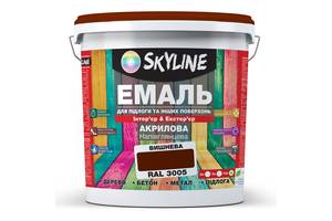 Эмаль для пола и других поверхностей акриловая SkyLine Вишневый RAL 3005 10 л