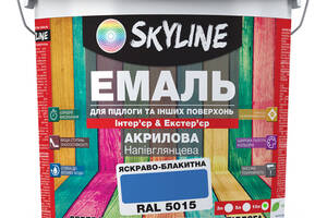 Эмаль для пола и других поверхностей акриловая SkyLine Ярко-голубой RAL 5015 10 л