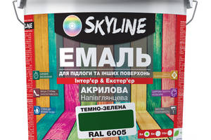 Эмаль для пола и других поверхностей акриловая SkyLine Зеленый RAL 6005 3 л