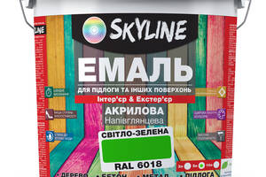 Эмаль для пола и других поверхностей акриловая SkyLine Светло-зеленый RAL 6018 5 л