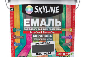 Эмаль для пола и других поверхностей акриловая SkyLine Графитовый RAL 7024 3 л