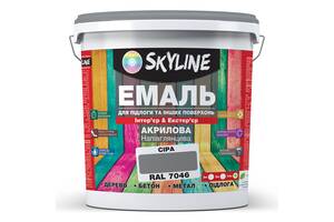 Эмаль для пола и других поверхностей акриловая SkyLine Серый RAL 7046 10 л