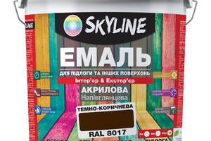 Эмаль для пола и других поверхностей акриловая SkyLine Коричневый RAL 8017 10 л