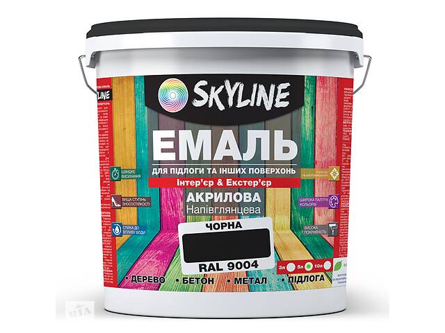 Эмаль для пола и других поверхностей акриловая SkyLine Черный RAL 9004 5 л