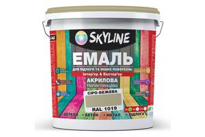 Эмаль для пола и других поверхностей акриловая SkyLine Серо-бежевая RAL 1019 3 л