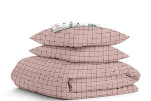 Евро постель с простыней на резинке ROSE GEOMETRY CS11 Cosas розовый 200х220 см