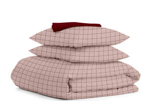 Евро постель с простыней на резинке ROSE GEOMETRY CS3 Cosas розовый 200х220 см