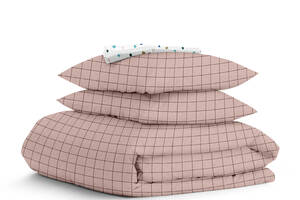 Евро постель с простыней на резинке ROSE GEOMETRY CS9 Cosas розовый 200х220 см