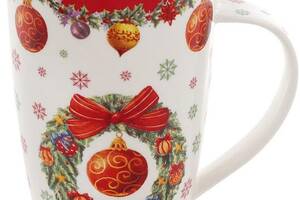 Фарфоровая Чашка Рождественский орнамент 600мл в подарочной упаковке DP64855 BonaDi