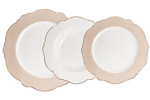 Фарфоровый набор тарелок Бежевая радость три размера AL186637 Lefard 6 шт