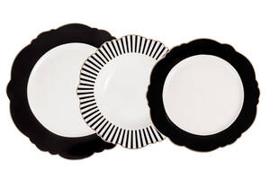 Фарфоровый набор тарелок Lefard AL186636 Черно-белая любовь 6 шт Черный