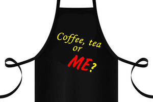 Фартук с принтом Арбуз Coffe, tea or Me 68 см Черный