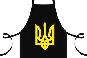 Фартук с принтом Арбуз Герб Украины желтый 68 см Черный