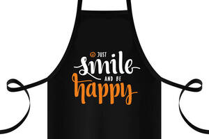 Фартук с принтом Арбуз Just smile and be happy 68 см Черный