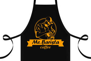 Фартук с принтом Арбуз Mr. Barista coffee 68 см Черный