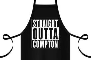 Фартук с принтом Арбуз Straight outta compton 68 см Черный