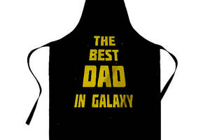 Фартук с принтом Арбуз The best DAD in galaxy 68 см Черный