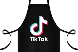 Фартук с принтом Арбуз Tiktok logo 68 см Черный