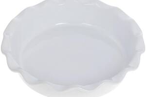 Форма Augsburg 'Волна' круглая для выпечки 25.5х6.3см керамическая (белая)
