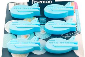 Форма для выпечки Fissman Голубой Самолетик силиконовая 22х20см, 6 ячеек