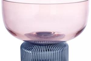 Фруктовница стеклянная Ariadne 'Carol' Ø20x15см, розовый с голубым