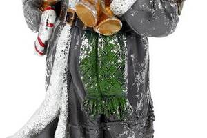 Фигура 'Санта с колокольчиками' 21х18.5х45см, полистоун, графит с серебром