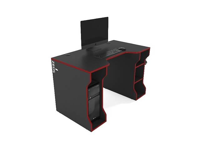 Геймерский стол ZEUS TRON-4 черный/красный