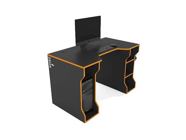Геймерский стол ZEUS TRON-4 черный/оранжевый