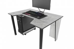 Геймерский игровой стол ZEUS™ GAMER-1 бетон/черный