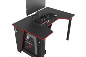 Геймерский игровой стол ZEUS™ GAMER-1 черный/красная кромка