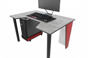 Геймерский игровой стол ZEUS™ GAMER-1 красный/бетон