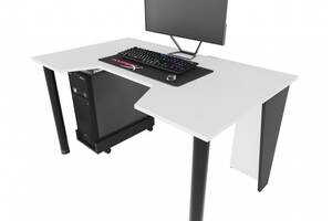 Геймерский игровой стол ZEUS GAMER-2 белый с черным