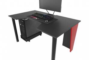 Геймерский игровой стол ZEUS GAMER-2 черный с красным