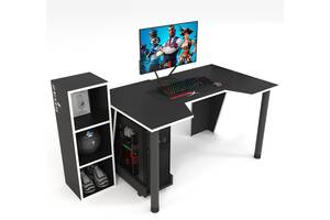 Геймерский игровой стол ZEUS™ GAMER-4 черный-белый