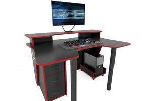 Геймерский игровой стол ZEUS IGROK-4 чёрный/красный