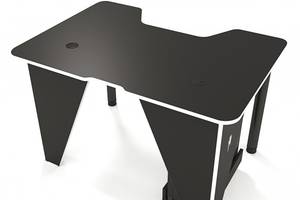 Геймерский игровой стол ZEUS IVAR-1200, черный/белый