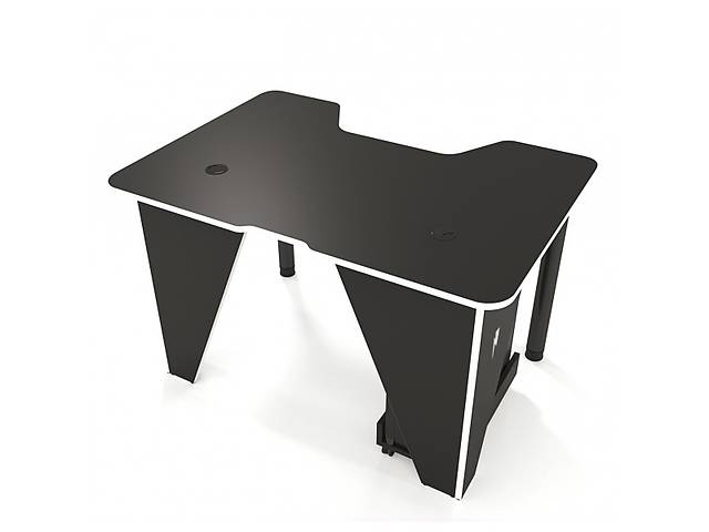 Геймерский игровой стол ZEUS IVAR-1200, черный/белый