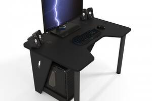 Геймерский игровой стол ZEUS IVAR-1200, черный/черный