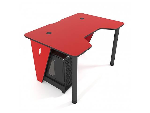 Геймерский игровой стол ZEUS IVAR-1200, красный/черный