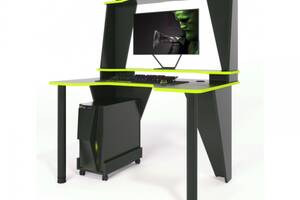 Геймерский игровой стол ZEUS™ IVAR-3 (1400 мм) черный /лайм