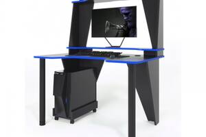 Геймерский игровой стол ZEUS™ IVAR-3 (1400 мм) черный/синий