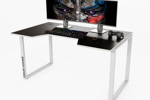 Геймерский игровой стол ZEUS Unicron черный+белый