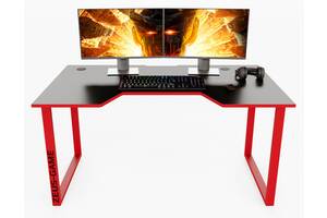 Геймерский игровой стол ZEUS Unicron черный+красный