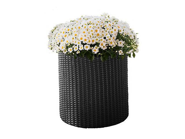 Горшок для цветов Keter Cylinder Planter Small 7 л серый