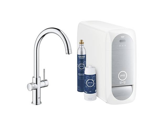 GROHE BLUE Home смеситель однорычажный для мойки с функцией очищения воды, С-излив